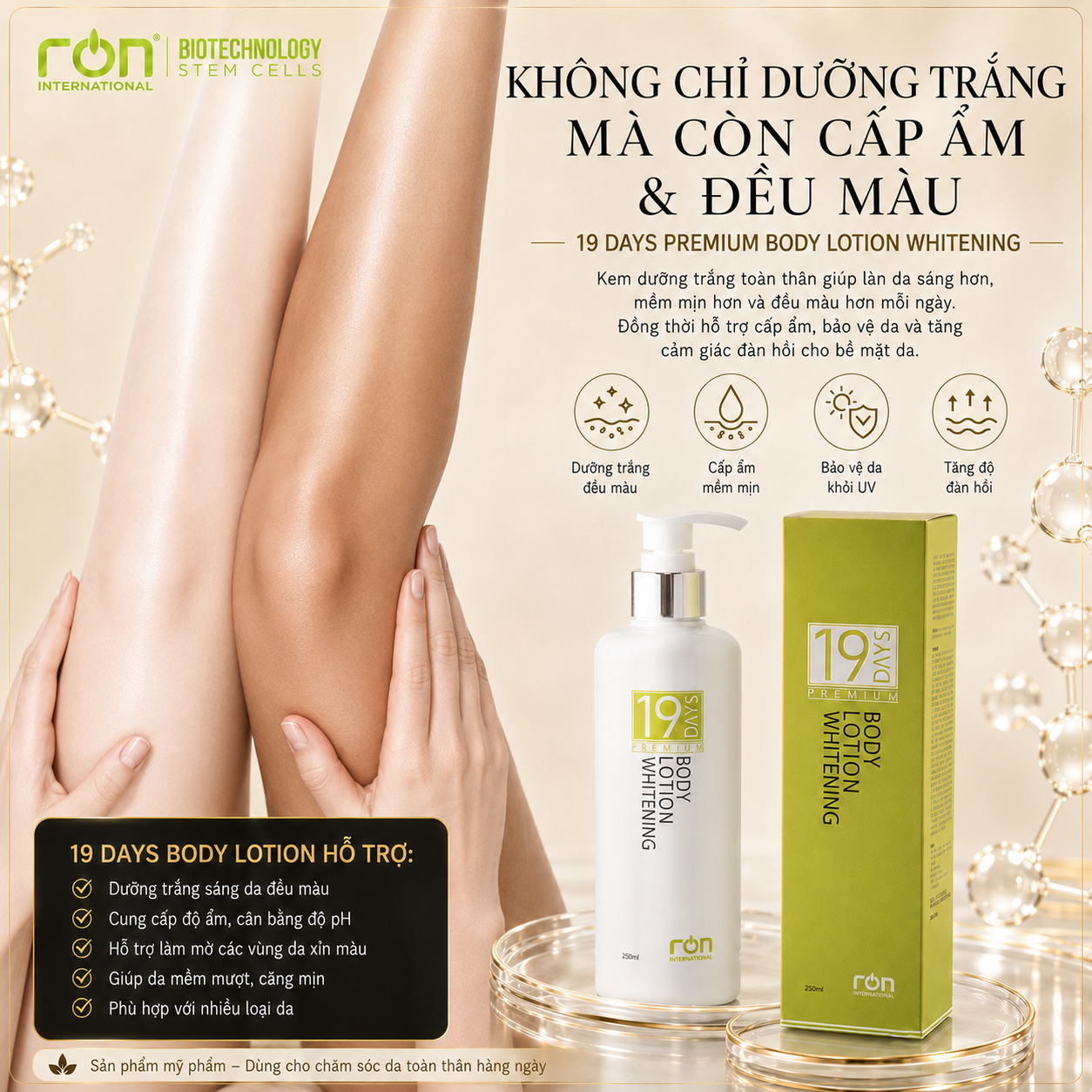 Kem Dưỡng Trắng Toàn Thân 19 Days(19 Days Body Lotion Whitening) 250ml